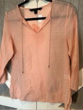 Express silk blend Peach Embellished Tunic Top women’s size large